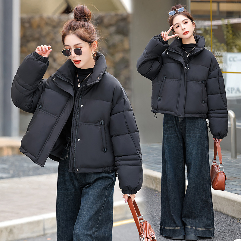 Jachetă damă cu umplutură Down-Cotton, material poliester, căptușeală groasă, guler înalt, fermoar, Iarnă 2025