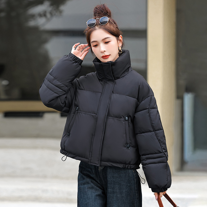 Jachetă damă cu umplutură Down-Cotton, material poliester, căptușeală groasă, guler înalt, fermoar, Iarnă 2025