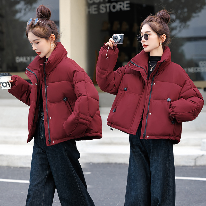 Jachetă damă cu umplutură Down-Cotton, material poliester, căptușeală groasă, guler înalt, fermoar, Iarnă 2025