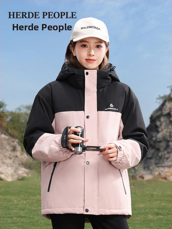 Geacă de iarnă unisex cu glugă din bumbac – impermeabilă, respirabilă, menține căldura, țesătură poliester