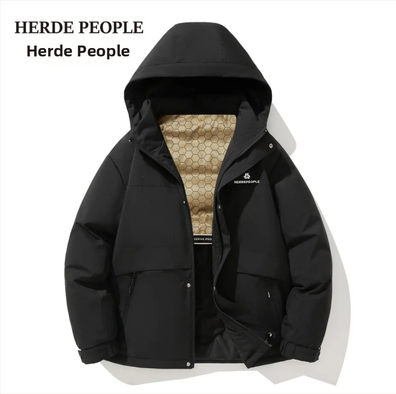 Geacă de iarnă unisex cu glugă din bumbac – impermeabilă, respirabilă, menține căldura, țesătură poliester