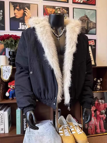 Muška zimska jakna s poliesterom ispunom, sportski stil, labavi kroj, zatvarač sprijeda, bez kapuljače
