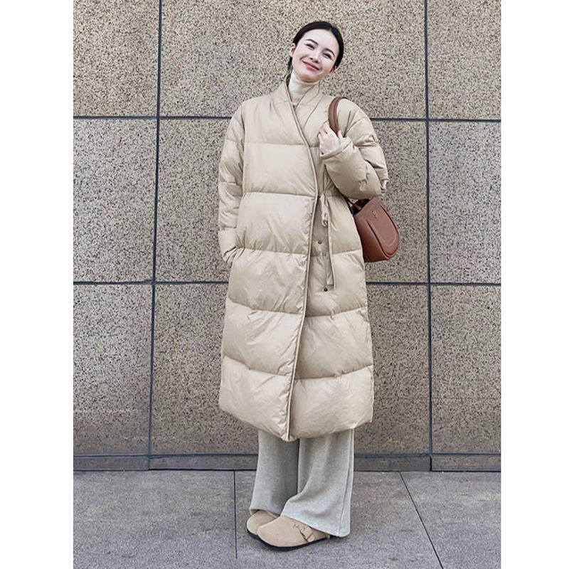 Ženski srednje dug kaput s punom od svile i pamuka; Chenille tkanina; glavni materijal: Spandex + PU; korejski stil; slobodan kroj