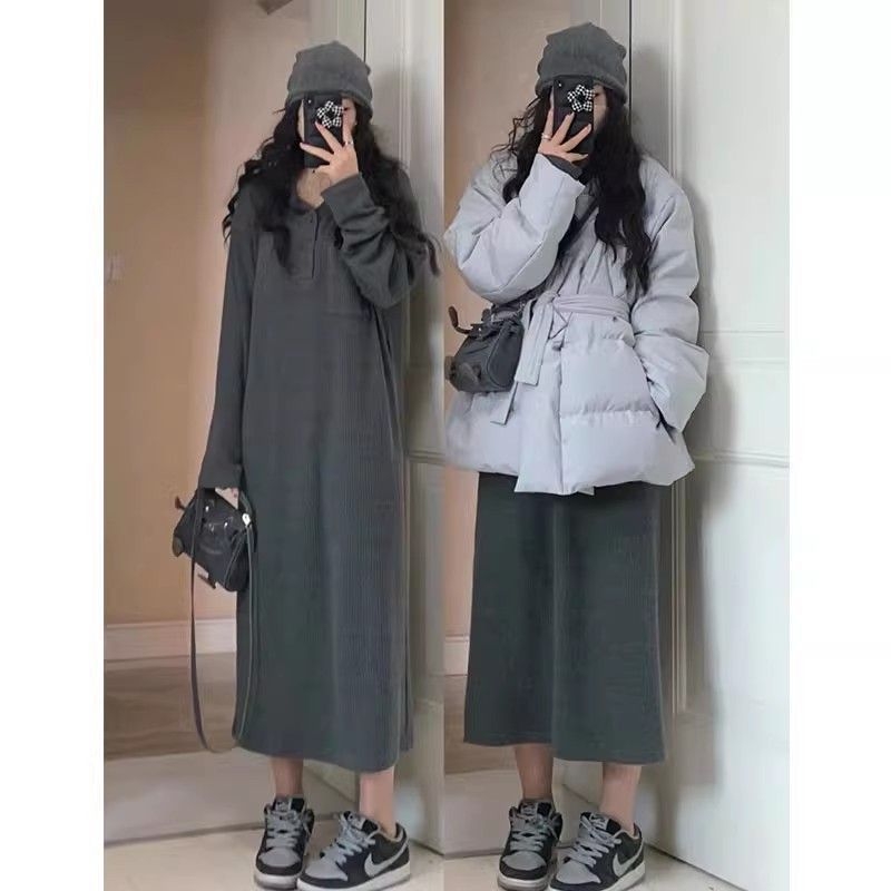 Palton damă de iarnă din bumbac, croială lejeră, guler în V, model 3D, umplutură poliester-bumbac
