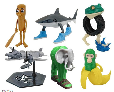 Stolný stojan s karikatúrnym žralokom, z plastu