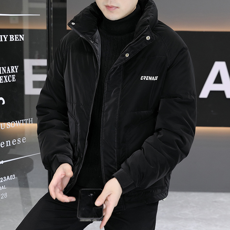 Ανδρικό παλτό από βαμβάκι με επένδυση φλίς, κουκούλα, φερμουάρ μπροστά, σταθερός γιακά, γέμισμα από συμπιεσμένο βαμβάκι