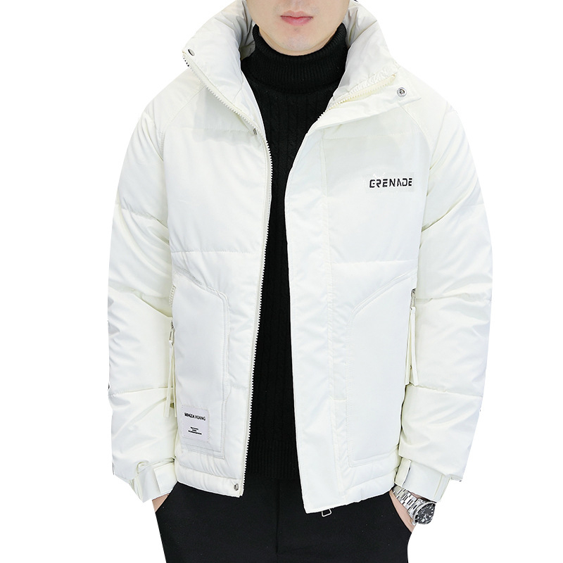 Ανδρικό παλτό από βαμβάκι με επένδυση φλίς, κουκούλα, φερμουάρ μπροστά, σταθερός γιακά, γέμισμα από συμπιεσμένο βαμβάκι