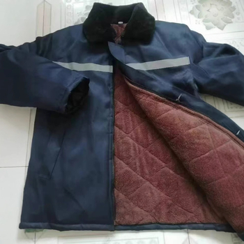 Ανδρικό χειμερινό μπουφάν με βαμβακερό γέμισμα, επένδυση φλίς, ανακλαστικές λωρίδες, φερμουάρ μπροστά, χαλαρή γραμμή, corduroy ύφασμα