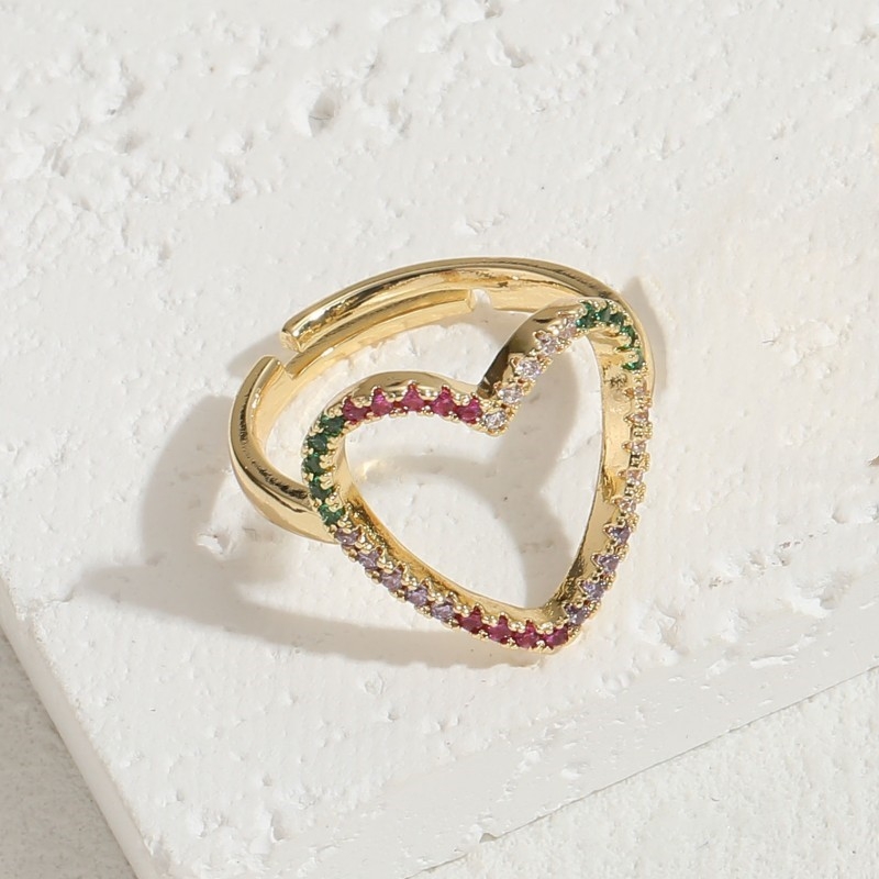 Inel cu stea și lună geometrică din zirconiu, stil Ins, placat cu cupru și aur real 14K, True Love Infinity