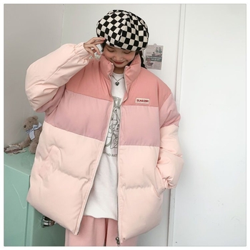 Jachetă damă din bumbac cu umplutură – stil coreean, lungime ultra scurtă, maneci lungi, guler polo, țesătură Chenille groasă și caldă