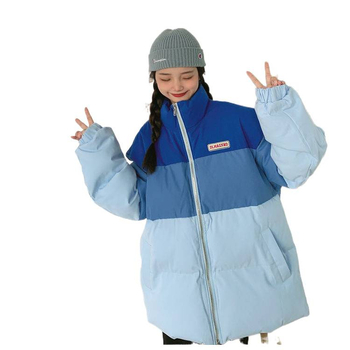 Jachetă damă din bumbac cu umplutură – stil coreean, lungime ultra scurtă, maneci lungi, guler polo, țesătură Chenille groasă și caldă