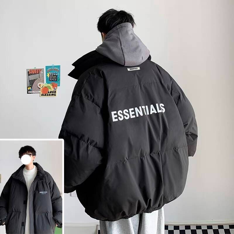 Ανδρικό cardigan με φερμουάρ, ψηλό γιακά, χαλαρή γραμμή, πολυεστερική επένδυση και πολυεστερική βασική ύφανση για τον χειμώνα