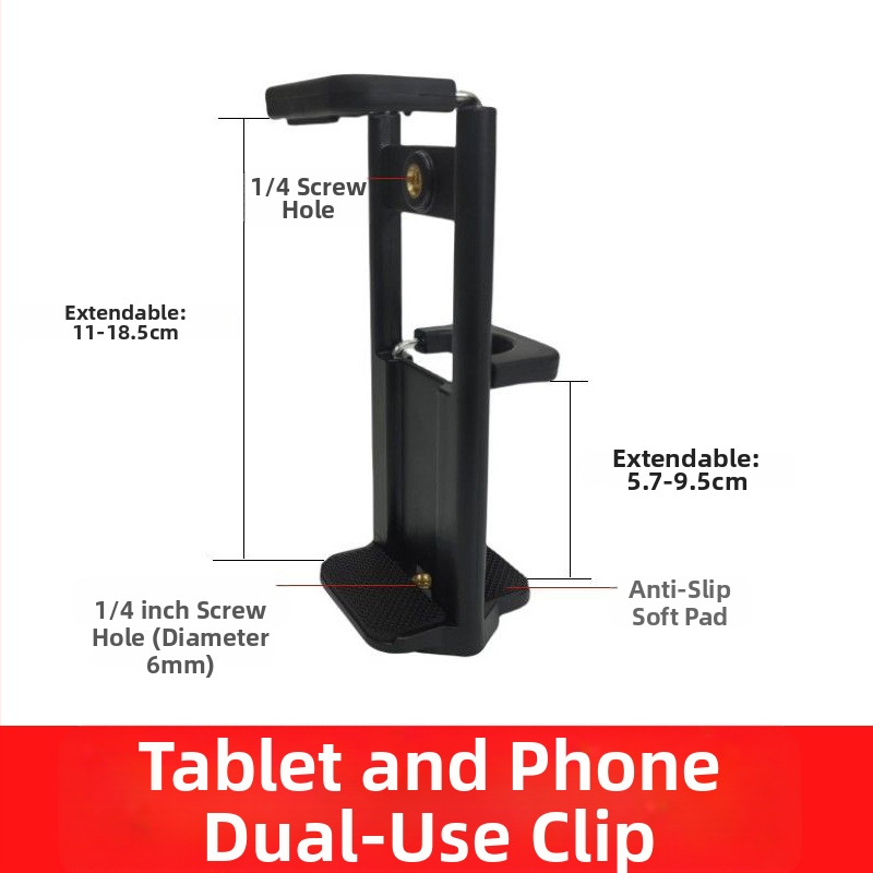 Clipuri dual pentru telefon și tabletă - adaptor pentru trepied pentru streaming live (Material: plastic; Aplicație: trepied pentru streaming în direct; Stil: General; Tip: Alt)