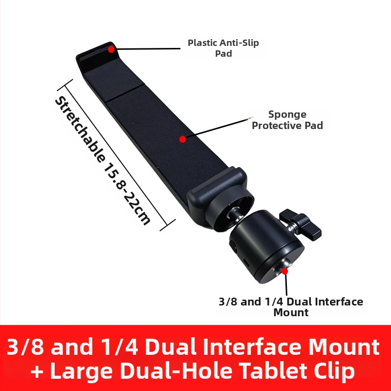Clipuri dual pentru telefon și tabletă - adaptor pentru trepied pentru streaming live (Material: plastic; Aplicație: trepied pentru streaming în direct; Stil: General; Tip: Alt)