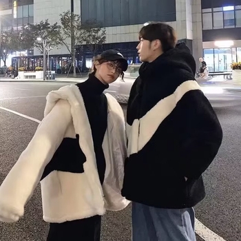 Palton cu căptușeală din bumbac, stil coreean, cu glugă, fermoar, pentru iarnă