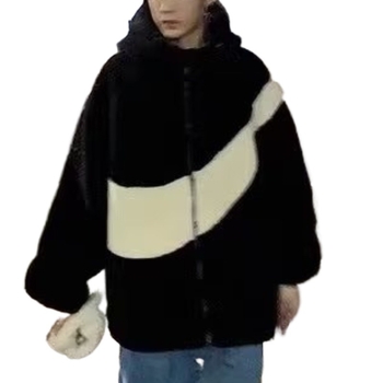 Palton cu căptușeală din bumbac, stil coreean, cu glugă, fermoar, pentru iarnă