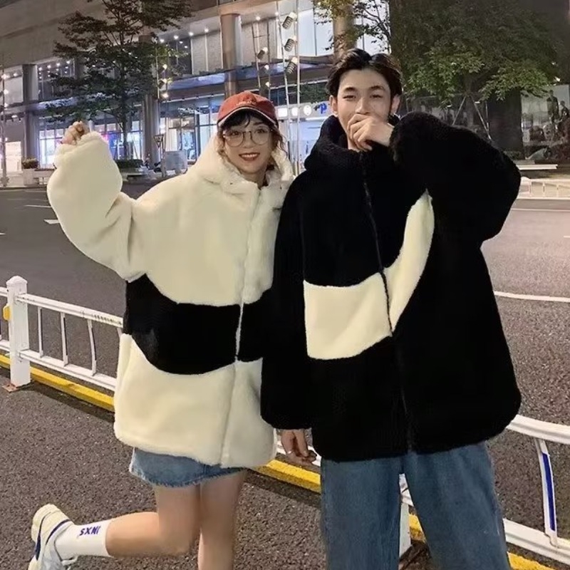 Palton cu căptușeală din bumbac, stil coreean, cu glugă, fermoar, pentru iarnă