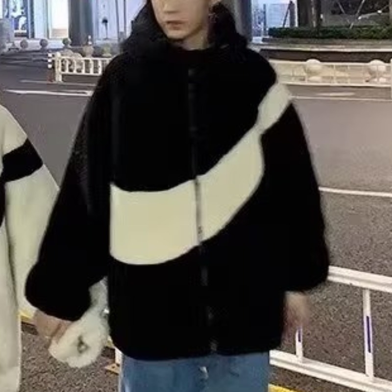 Palton cu căptușeală din bumbac, stil coreean, cu glugă, fermoar, pentru iarnă