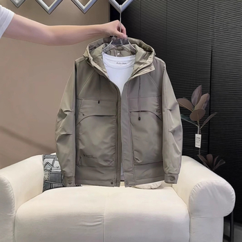 Geacă căptușită din bumbac, stil coreean, cu glugă și fermoar, rezistentă la vânt