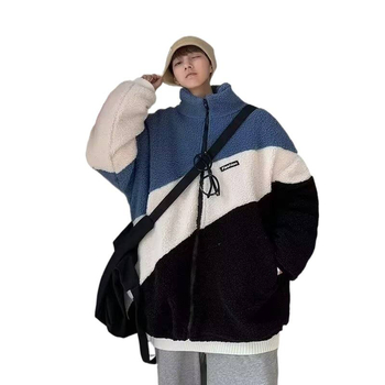 Jachetă pentru bărbați cu umplutură poliester, guler înalt, fermoar, croială lejeră, buzunare laterale