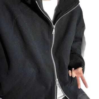 Geacă scurtă de bumbac pentru bărbați - guler înalt, fermoar, izolație groasă, buzunare cu patch