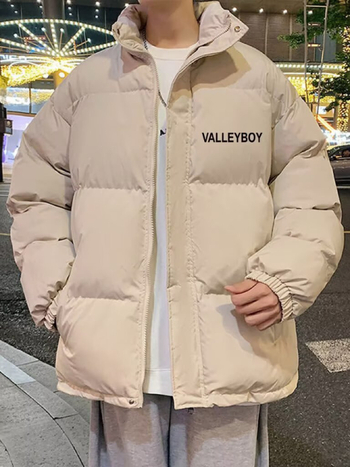 Jachetă din bumbac cu umplutură, guler înalt, închidere dublă, izolație groasă, buzunare laterale
