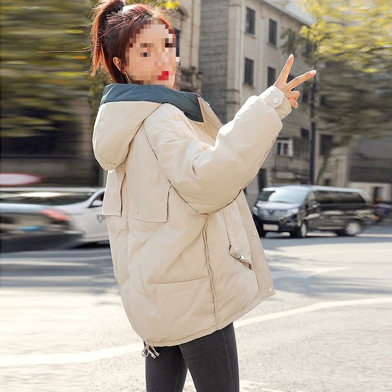 Geacă scurtă din bumbac, umplută cu lână, cu exterior catifelat, fermoar, 70–80% poliester, lungime medie (50–65 cm)