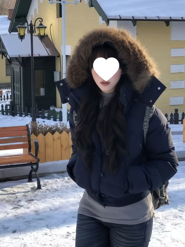 Palton din bumbac cu căptușeală în stil coreean – țesătură chenille, umplutură poliester, țesătură principală poliester, fermoar, guler polo