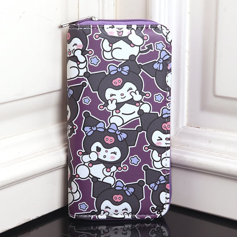 Bērnu monētu maciņš ar karikatūru motīviem, daudz kartes nodalījumu un sekciju, garš rāvējslēdzējs (PVC; raksts: personāži; iekšpuse: sintētiskā āda; stils: svaigs un salds; ūdensizturīgs)