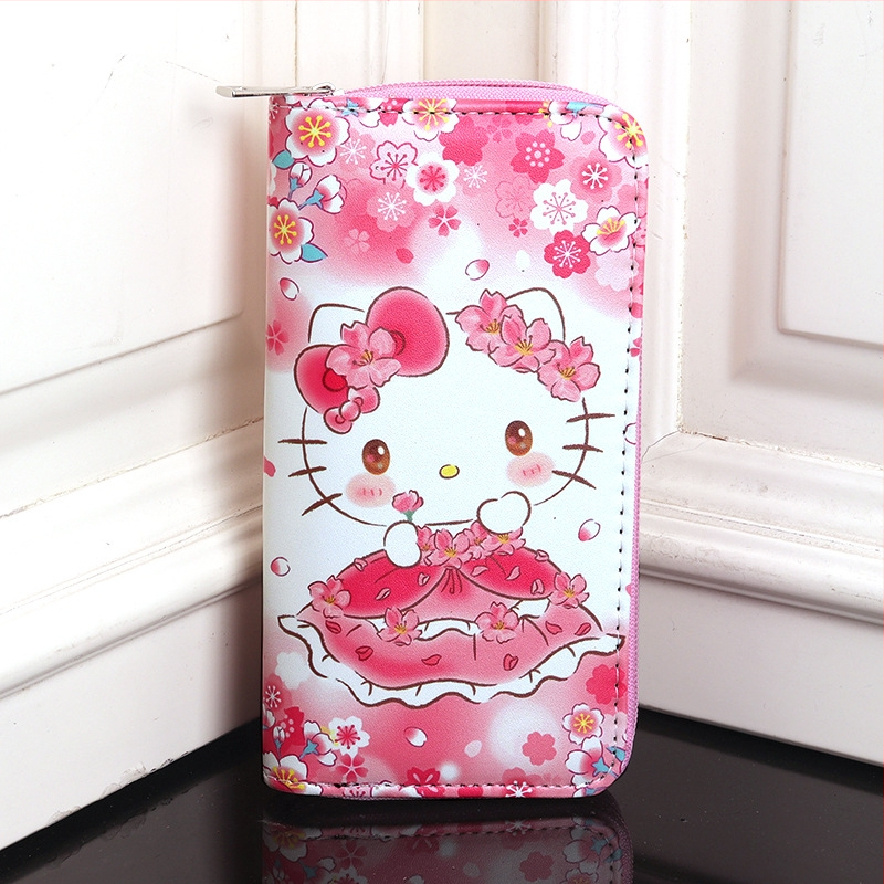 Bērnu monētu maciņš ar karikatūru motīviem, daudz kartes nodalījumu un sekciju, garš rāvējslēdzējs (PVC; raksts: personāži; iekšpuse: sintētiskā āda; stils: svaigs un salds; ūdensizturīgs)