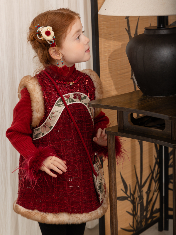 Pulover tricotat pentru copii, acrilic 60%, tricot gros, guler rotund, mâneci lungi, iarna 2024