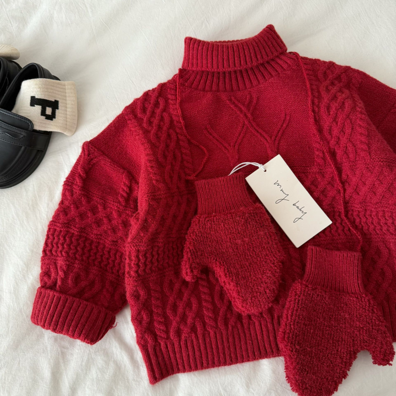 Pulover pentru copii, stil coreean, guler semi-turtleneck, bumbac moale 80%, mâneci lungi, iarnă 2025