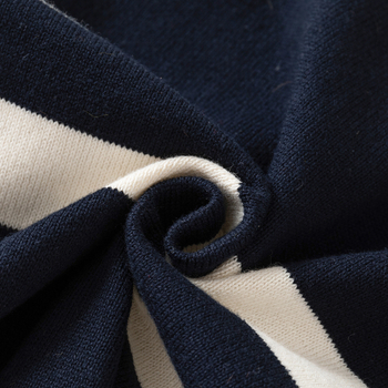 Pulover pentru copii cu guler rever, model în dungi, material din amestec de bumbac (68% bumbac), pentru copii 3–8 ani, primăvară.