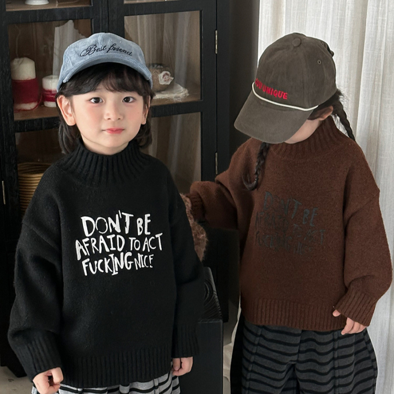 Pulover pentru copii cu glugă, gros, guler înalt, mâneci lungi, 80% acril