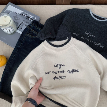 Pulover de bază pentru băieți, iarna 2025, pentru vârsta 3–8 ani, guler înalt, material amestec acrilic (41% acrilic, 26% nailon, 33% poliester)