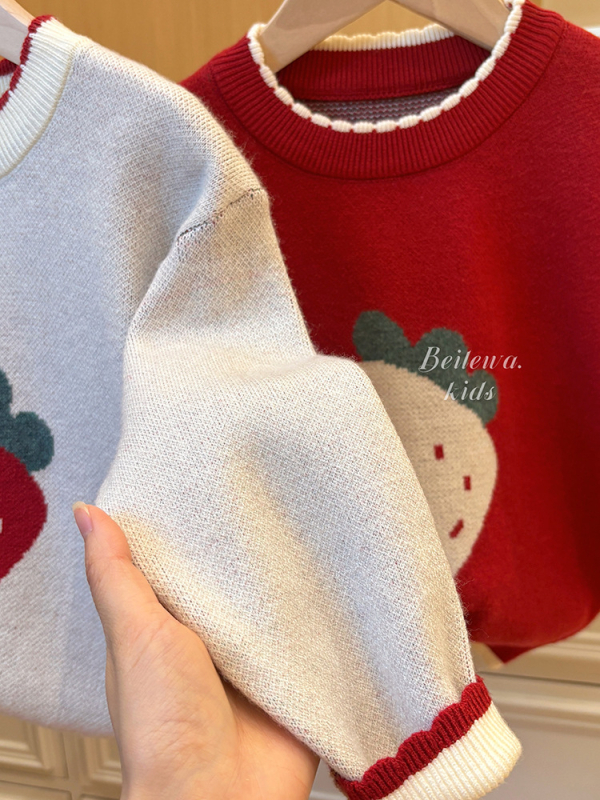 Pulover tricotat pentru copii, stil coreean, 50% vâscoză, fir de lână obișnuit, primăvara 2025