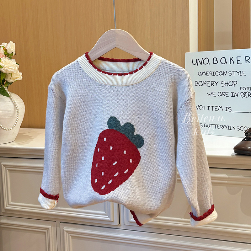 Pulover tricotat pentru copii, stil coreean, 50% vâscoză, fir de lână obișnuit, primăvara 2025