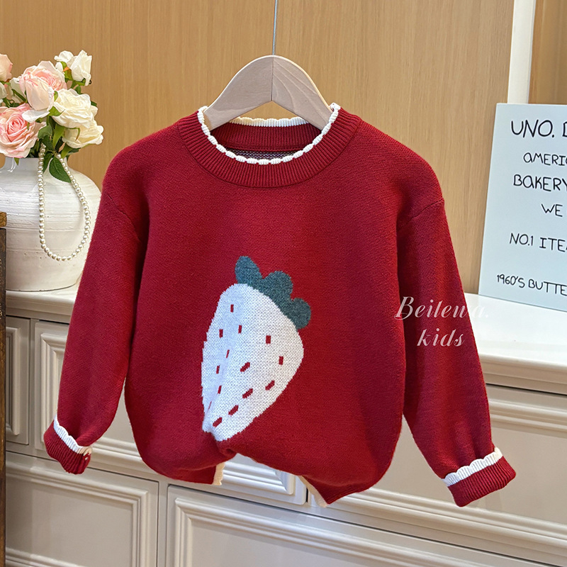 Pulover tricotat pentru copii, stil coreean, 50% vâscoză, fir de lână obișnuit, primăvara 2025