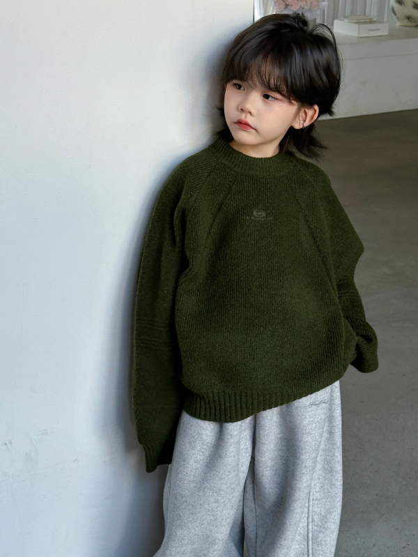 Pulover pentru copii, tricot, unisex, mâneci lungi, guler rotund, 64% acrilic.