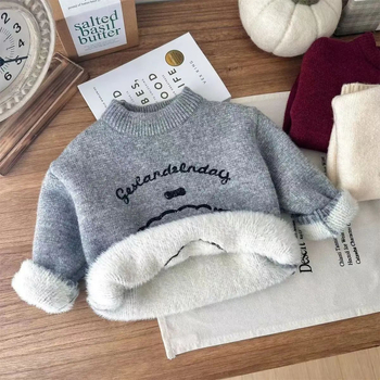 Pulover pentru copii, stil coreean, model cu desene animate, mâneci lungi, guler rotund, material principal: 95% poliester