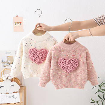 Pulover pentru copii în stil coreean, iarnă, tricot din amestec acrilic, guler rotund, mâneci lungi, pentru 3–8 ani.