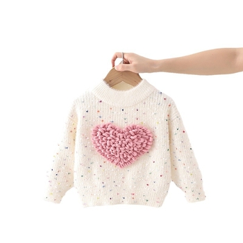 Pulover pentru copii în stil coreean, iarnă, tricot din amestec acrilic, guler rotund, mâneci lungi, pentru 3–8 ani.