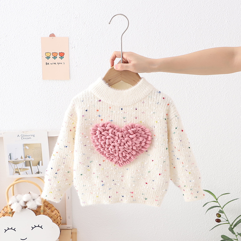 Pulover pentru copii în stil coreean, iarnă, tricot din amestec acrilic, guler rotund, mâneci lungi, pentru 3–8 ani.