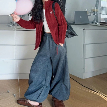 Cardigan pentru copii 2025 iarnă: litere brodate, model cablu, stil coreean (Bumbac 98%, mâneci lungi, închidere cu nasturi, Iarna 2025)