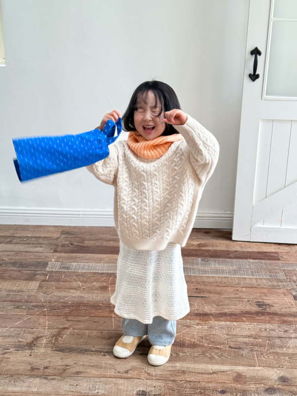 Pulover tricotat pentru copii în stil coreean, model desene animate, guler rotund, 80% bumbac, fibre de poliester