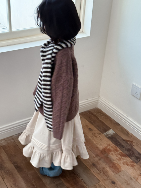 Pulover tricotat pentru copii în stil coreean, model desene animate, guler rotund, 80% bumbac, fibre de poliester