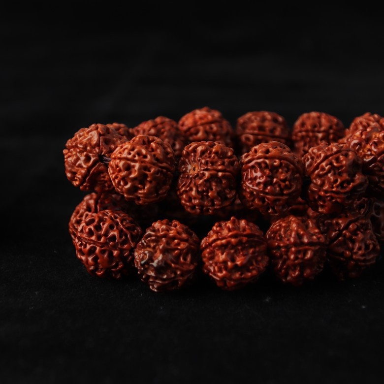 Brățară Rudraksha cu cinci fețe, stil nepalez, unisex, Bodhi material, formă geometrică, încrustare cu diamant