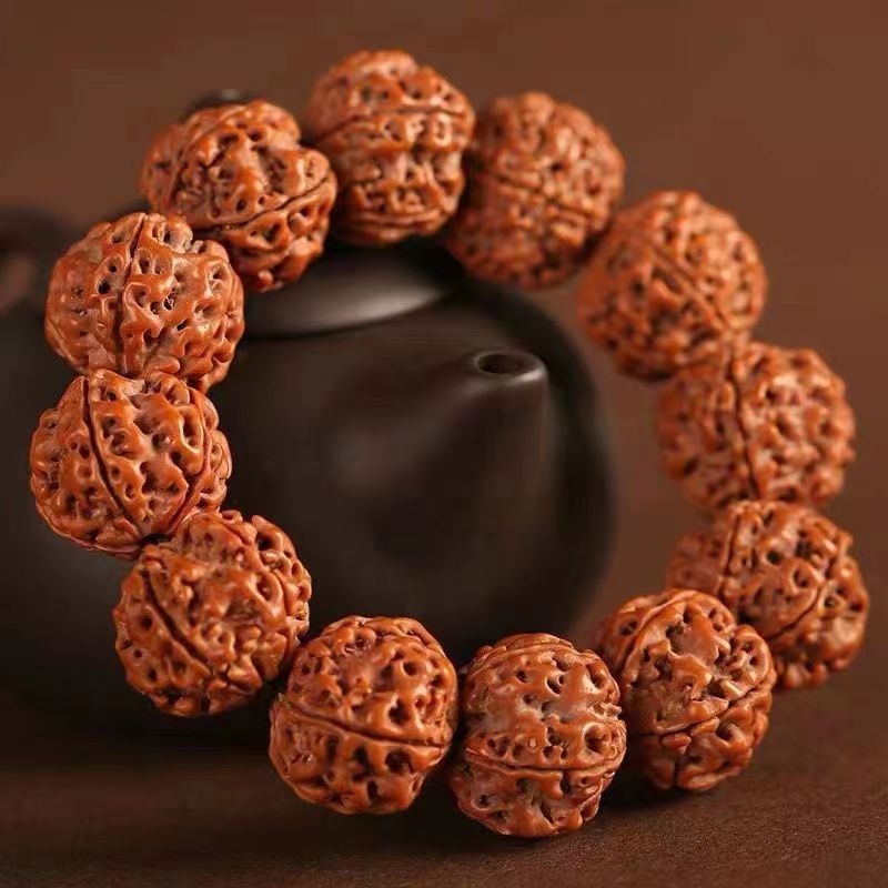 Brățară Rudraksha cu cinci fețe, stil nepalez, unisex, Bodhi material, formă geometrică, încrustare cu diamant
