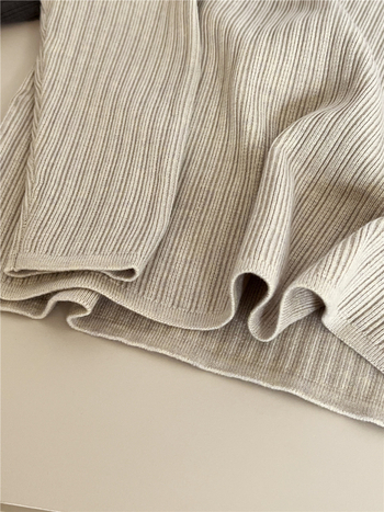 Pulover pentru copii cu guler semiînalt, stil coreean, mâneci lungi, amestec bumbac-acril, finisaj moale