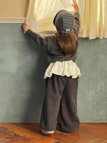 Pulover pentru copii – stil coreean, tricot, guler rotund, mâneci lungi, iarnă 2024